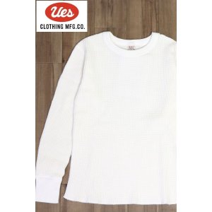 画像1: 「UES/ウエス」ビッグワッフルＴシャツ【オフホワイト】