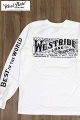 「WEST RIDE/ウエストライド」BEST IN THE WORLD ヘビーウェイトプリントロンT【ホワイト】