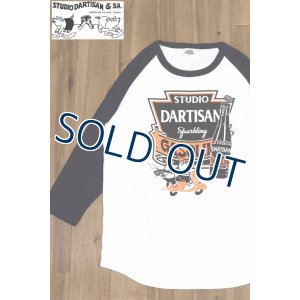 画像1: 「STUDIO D'ARTISAN/ステュディオ・ダ・ルチザン」GASOLINE ラグラン7分袖Ｔシャツ【ホワイト×ネイビー】
