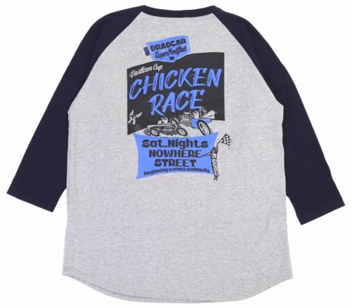 他の写真2: 「STUDIO D'ARTISAN/ステュディオ・ダ・ルチザン」CHICKEN RACE ラグラン7分丈Ｔシャツ【杢グレー×ネイビー】