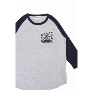 画像2: 「STUDIO D'ARTISAN/ステュディオ・ダ・ルチザン」CHICKEN RACE ラグラン7分丈Ｔシャツ【杢グレー×ネイビー】