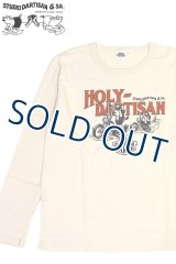 「STUDIO D'ARTISAN/ステュディオ・ダ・ルチザン」HOLY-DARTISAN 長袖プリントＴシャツ【ベージュ】