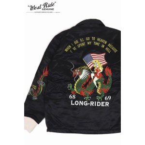 画像1: 「WEST RIDE/ウエストライド」LONG-RIDER スーベニアジャケット【ブラック×クリーム】