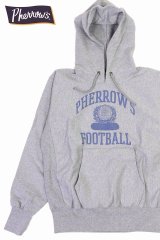 「Pherrow's/フェローズ」FOOTBALL プリントヘビーウェイトスウェットパーカー【杢グレー】