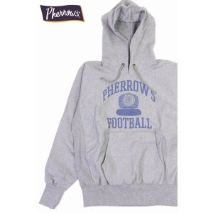 画像1: 「Pherrow's/フェローズ」FOOTBALL プリントヘビーウェイトスウェットパーカー【杢グレー】