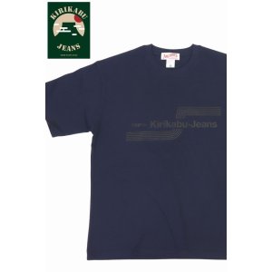 画像1: 「KIRIKABU JEANS/キリカブジーンズ」OITA プリントTシャツ【ネイビー×ブラック】