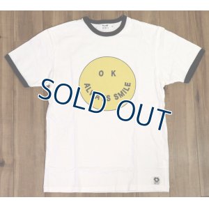 画像2: 「FREE RAGE/フリーレイジ」SMILE プリントリサイクルコットンリンガーTシャツ【ホワイト×スミ】