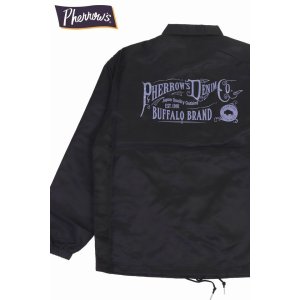 画像1: 「Pherrow's/フェローズ」BUFFALO BRAND ナイロンコーチジャケット【ブラック】