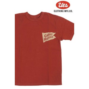 画像1: 「UES/ウエス」GARAGE プリントTシャツ【レッド】