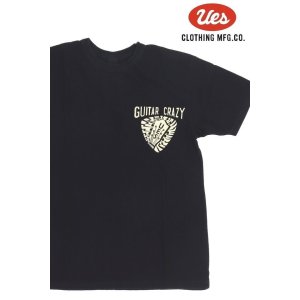 画像1: 「UES/ウエス」GUITAR CRAZY プリントTシャツ【ブラック】