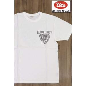 画像1: 「UES/ウエス」GUITAR CRAZY プリントTシャツ【ホワイト】