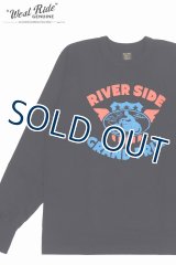 「WEST RIDE/ウエストライド」RIVER SIDE ヘビーウェイトプリントロンT【ブラック】