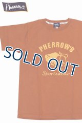 「Pherrow's/フェローズ」BUFFALOロゴTシャツ PTシリーズ【オレンジ】