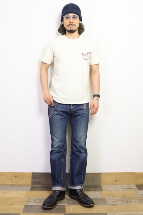 他の写真3: 「Pherrow's/フェローズ」RED HEART プリントヘンリーネックＴシャツ PHNT【S・ホワイト】