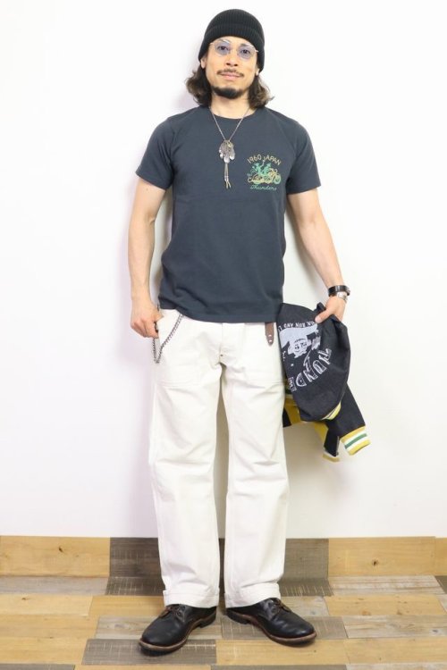 他の写真3: 「Pherrow's/フェローズ」THUNDERS プリントTシャツ PTシリーズ【S・ブラック】