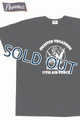 「Pherrow's/フェローズ」FIGHTER SQUADRON プリントTシャツ PMTシリーズ【ブラック】