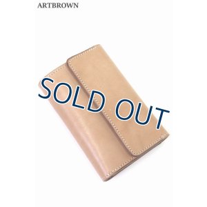 画像1: 「ARTBROWN/アートブラウン」UKサドルレザー三つ折りウォレット【タン】