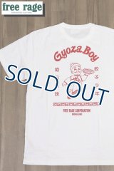 「FREE RAGE/フリーレイジ」Gyoza Boy プリントリサイクルコットンTシャツ【ホワイト】