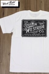 「WEST RIDE/ウエストライド」CYCLE WEAR  ヘビーウェイトプリントTシャツ【ホワイト】