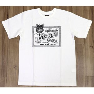 画像2: 「WEST RIDE/ウエストライド」HAWG POLICE DEPT.  ヘビーウェイトプリントTシャツ【ホワイト】