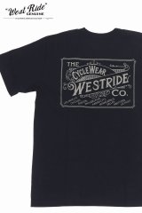 「WEST RIDE/ウエストライド」CYCLE WEAR  ヘビーウェイトプリントTシャツ【ブラック】