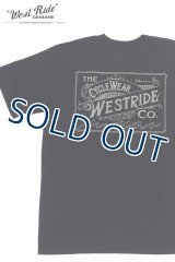 「WEST RIDE/ウエストライド」CYCLE WEAR  ヘビーウェイトプリントTシャツ【ブラック】
