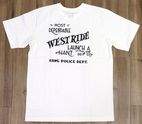 他の写真2: 「WEST RIDE/ウエストライド」HAWG POLICE DEPT.  ヘビーウェイトプリントTシャツ【ホワイト】