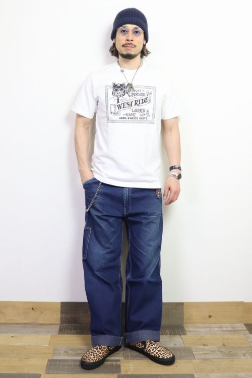 他の写真3: 「WEST RIDE/ウエストライド」HAWG POLICE DEPT.  ヘビーウェイトプリントTシャツ【ホワイト】
