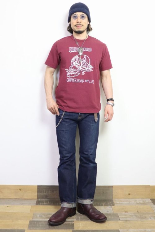 他の写真3: 「WEST RIDE/ウエストライド」RULES ON THE ROAD  ヘビーウェイトプリントTシャツ【ボルドー】