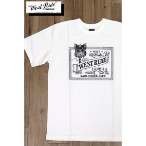 画像1: 「WEST RIDE/ウエストライド」HAWG POLICE DEPT.  ヘビーウェイトプリントTシャツ【ホワイト】