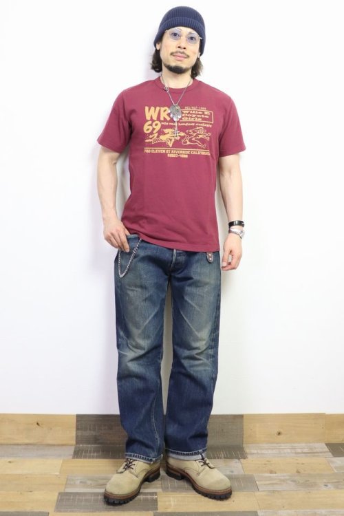 他の写真3: 「WEST RIDE/ウエストライド」WR's69  ヘビーウェイトプリントTシャツ【ボルドー】