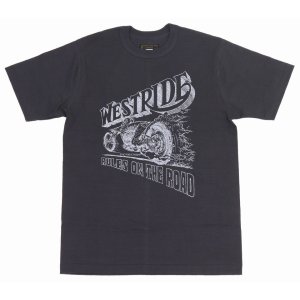 画像2: 「WEST RIDE/ウエストライド」RULES ON THE ROAD ヴィンテージプリントTシャツ【チャコール】