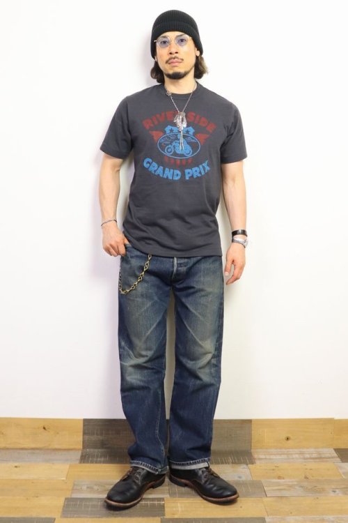 他の写真1: 「WEST RIDE/ウエストライド」RIVER SIDE ヴィンテージプリントTシャツ【チャコール】