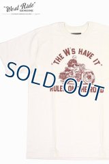 「WEST RIDE/ウエストライド」”THE W's HAVE IT" ヴィンテージプリントTシャツ【クリーム】