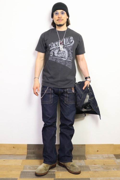 他の写真3: 「WEST RIDE/ウエストライド」RULES ON THE ROAD ヴィンテージプリントTシャツ【チャコール】