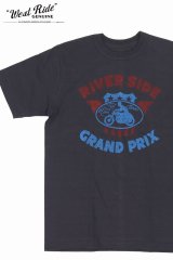 「WEST RIDE/ウエストライド」RIVER SIDE ヴィンテージプリントTシャツ【チャコール】