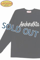 ANCHORSオリジナル筆記体プリントロンT【ブラック】