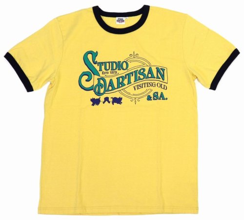 他の写真1: 「STUDIO D'ARTISAN/ステュディオ・ダ・ルチザン」VISITING OLD リンガープリントＴシャツ【イエロー×ネイビー】