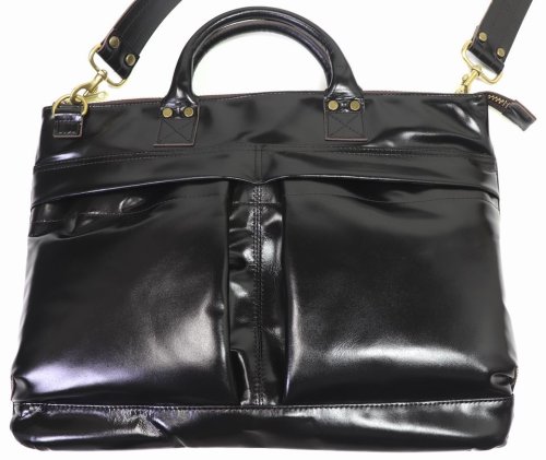 他の写真1: 「Y'2 LEATHER/Y'2レザー」ヴィンテージホース ヘルメットバッグ【ブラック】