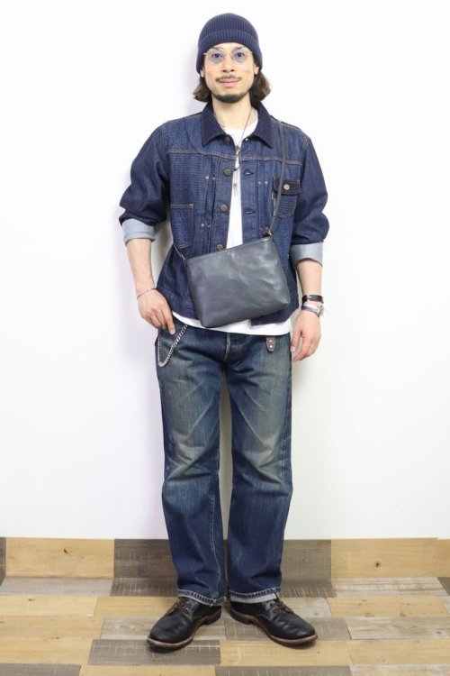 他の写真3: 「Y'2 LEATHER/Y'2レザー」ナチュラルスカーホース サコッシュバッグ【グレー】