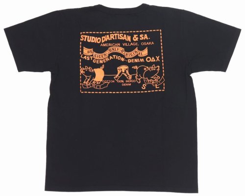 他の写真2: 「STUDIO D'ARTISAN/ステュディオ・ダ・ルチザン」革パッチロゴ プリントＴシャツ【ブラック】