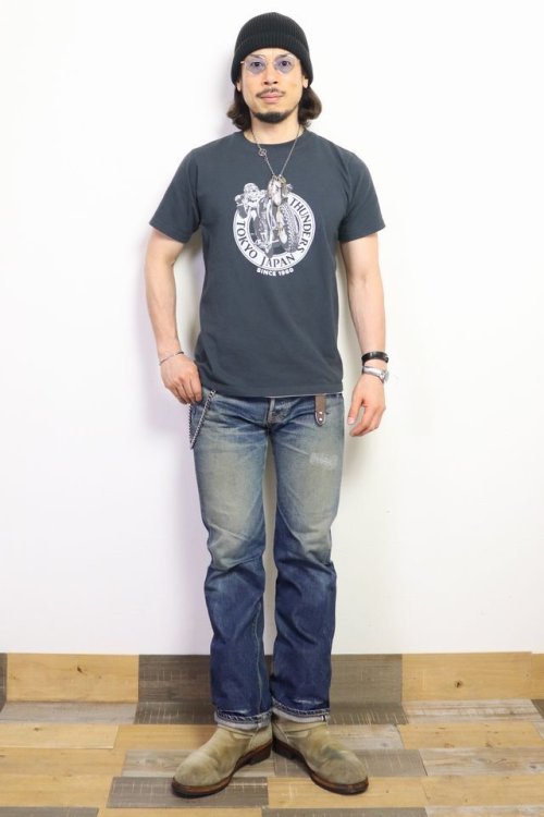 他の写真3: 「Pherrow's/フェローズ」TOKYO JAPAN THUNDERS プリントTシャツ PTシリーズ【S・ブラック】