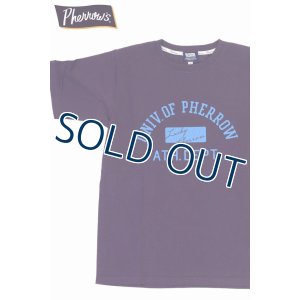 画像1: 「Pherrow's/フェローズ」ATH.DEPT. プリントTシャツ PTシリーズ【グレーパープル】