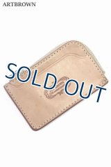 「ARTBROWN/アートブラウン」UKサドルレザー カードポケット付きコインケース【タン】