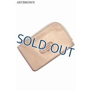画像1: 「ARTBROWN/アートブラウン」UKサドルレザー カードポケット付きコインケース【タン】