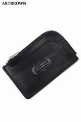 「ARTBROWN/アートブラウン」UKサドルレザー カードポケット付きコインケース【ブラック】
