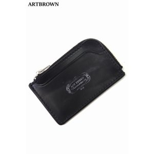 画像1: 「ARTBROWN/アートブラウン」UKサドルレザー カードポケット付きコインケース【ブラック】
