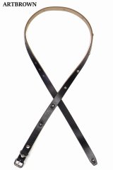「ARTBROWN/アートブラウン」アンカーズ別注クロムエクセル20mm幅スタッズナローベルト【ブラック×シルバー】