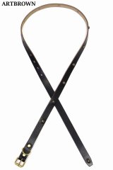 「ARTBROWN/アートブラウン」アンカーズ別注クロムエクセル20mm幅スタッズナローベルト【ブラック×ゴールド】