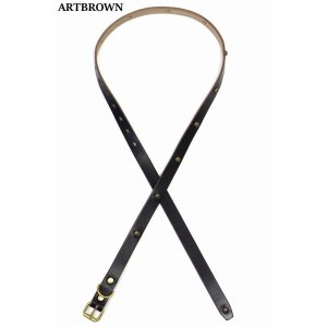 画像1: 「ARTBROWN/アートブラウン」アンカーズ別注クロムエクセル20mm幅スタッズナローベルト【ブラック×ゴールド】